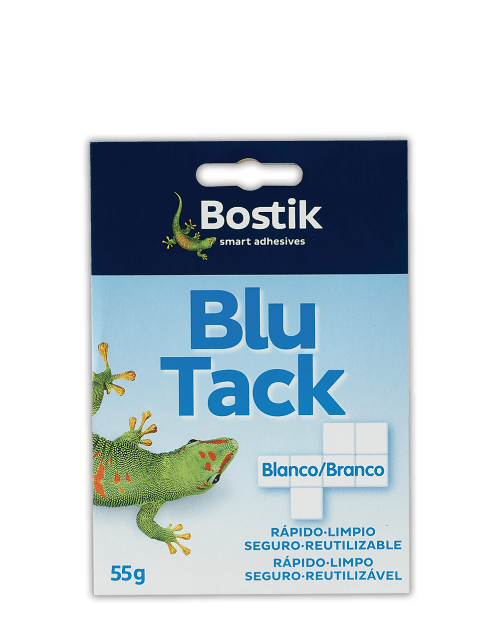 Blu-Tack branco em quadrados
