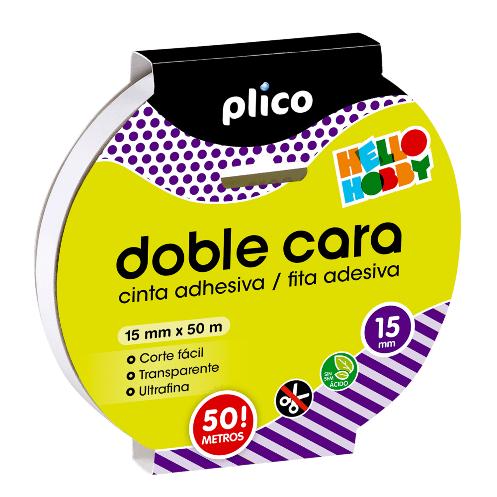 Cinta Adhesiva Doble Cara 15mm - 50 Metros