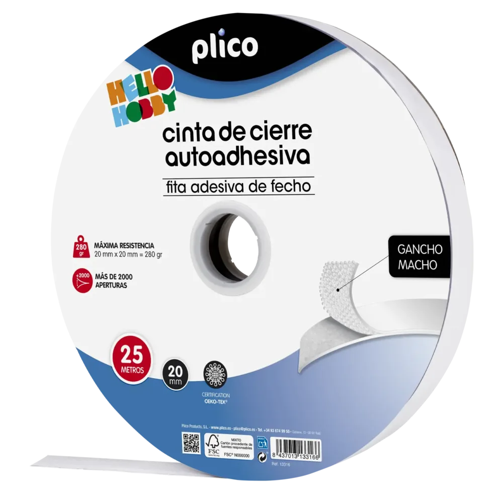Cinta de Cierre Autoadhesiva 25m / Macho