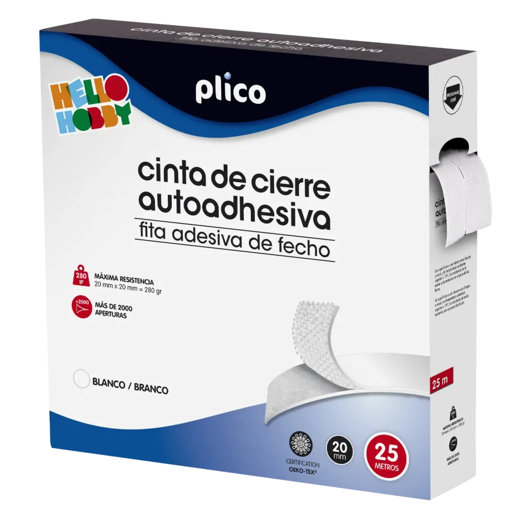 Set Cintas de Cierre Autoadhesivas 25m, blanco
