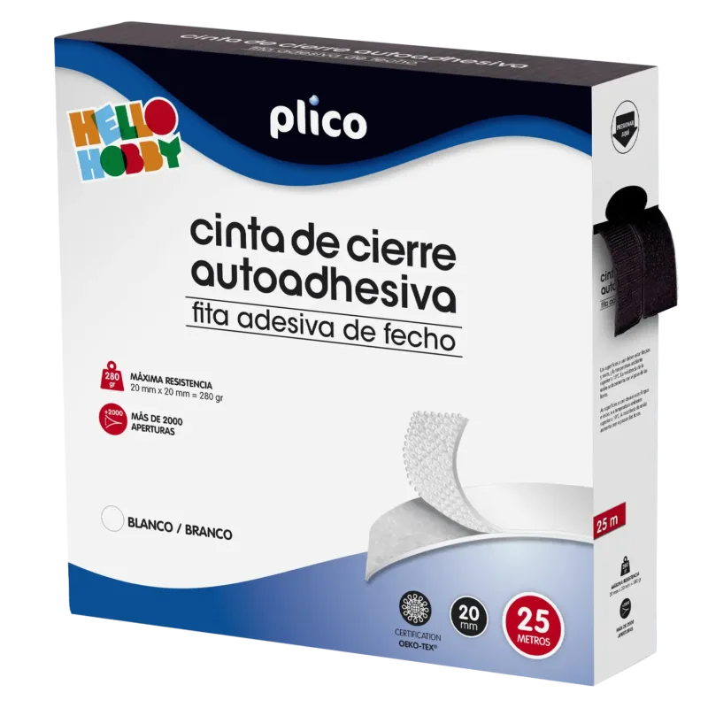 Conjunto de Fitas de Fecho Autoadesivas 25m, negro