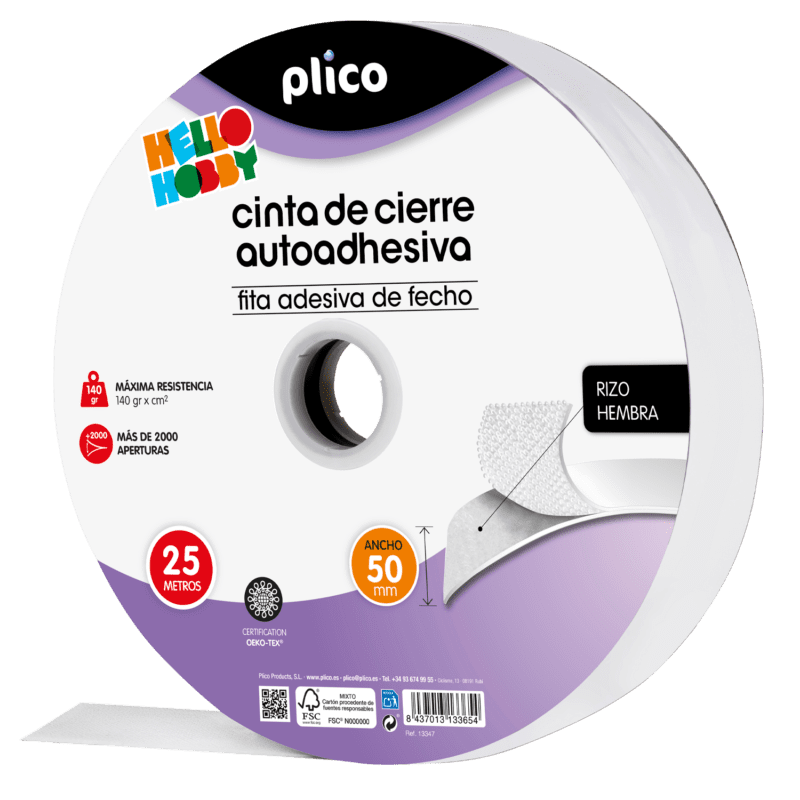 Cinta de Cierre Autoadhesiva 50mm x 25m / Hembra